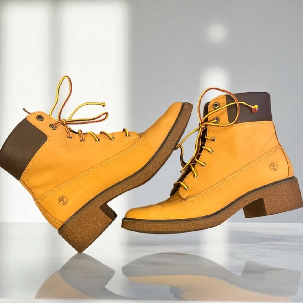 TIMBERLAND Women's Brinda Leather Lace-Up Heel Boot